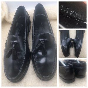 Cole Haan Men Black Leather Slip On Tassel Casual Penny Loafer Shoe Size 9.5 D